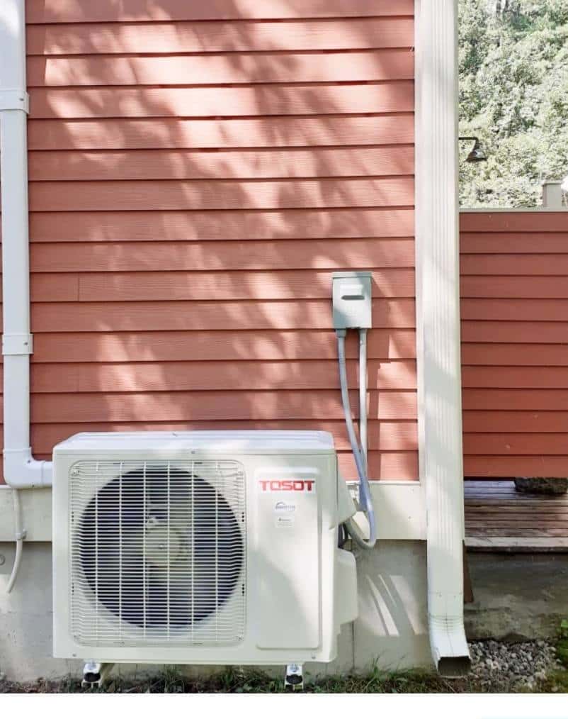 Air Benders ductless mini-split outdoor unit installed at a customer's home