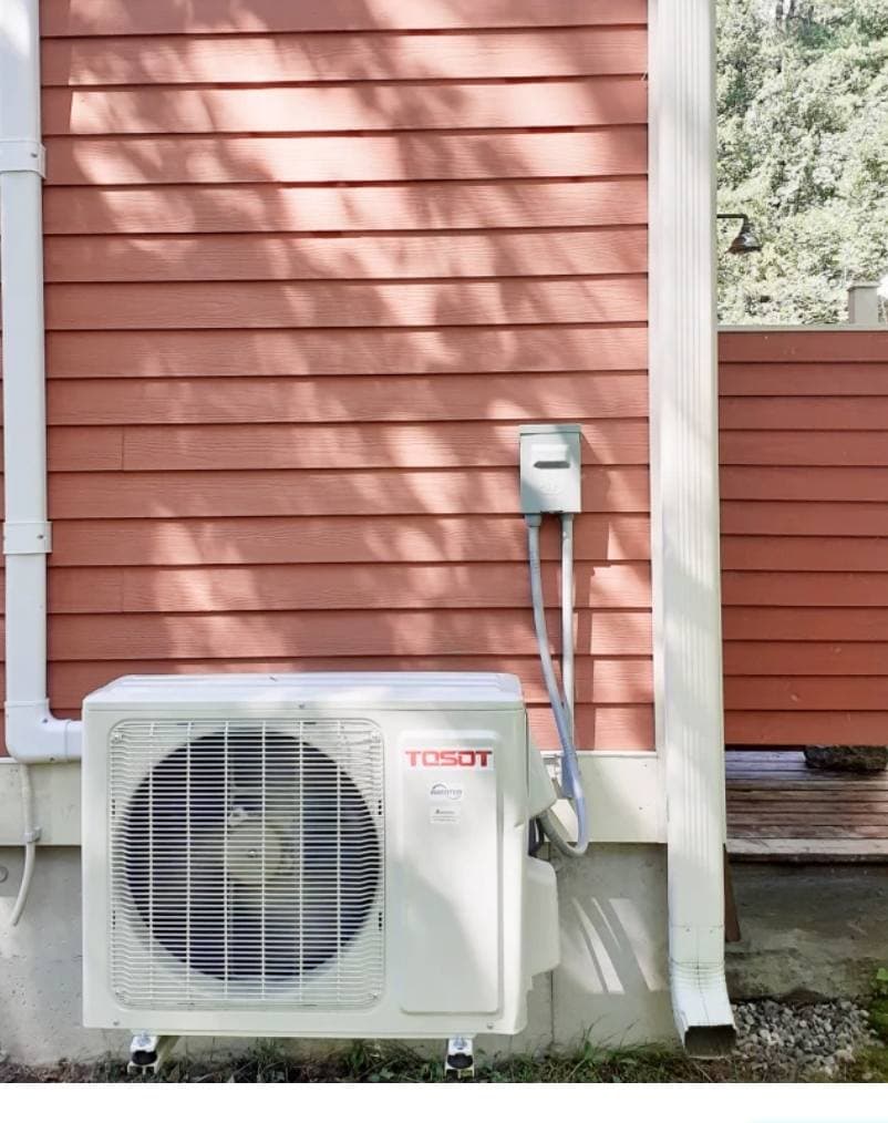 Air Benders ductless mini-split outdoor unit installed at a customer's home
