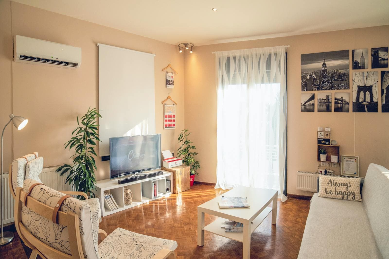 Bright modern living room with efficient home comfort